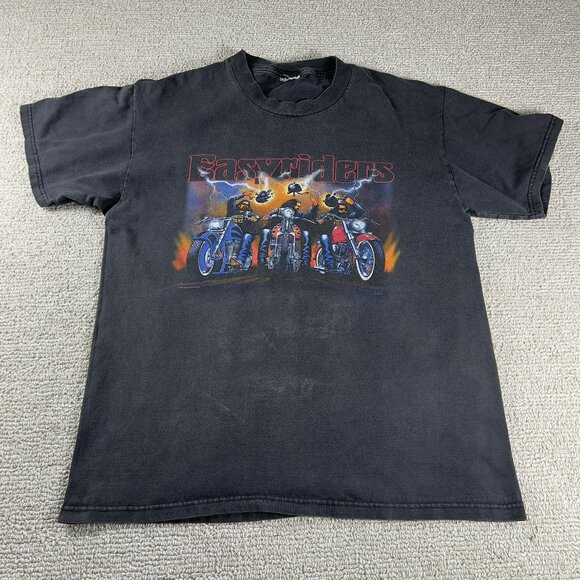 Vintage 1998 Easyriders Atlanta Georgia Faded T-shirt Black Men's Size Large - Picture 1 of 7